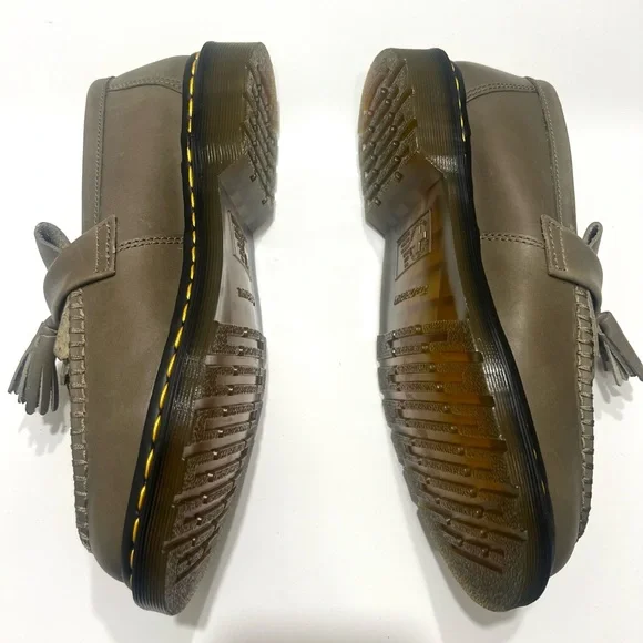 Dr. Martens Men’s Adrian YS Leather Tassel Loafer in Olive Green New - Picture 5 of 16
